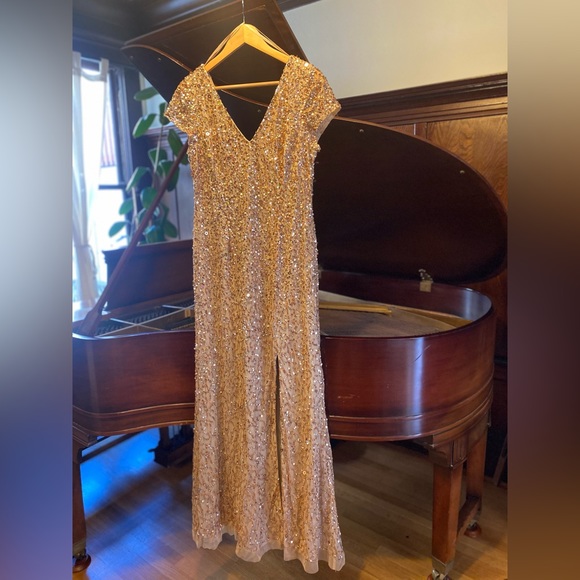 Adrianna Papell Dresses & Skirts - Gold Long Dress Adrianna Papell Size 12